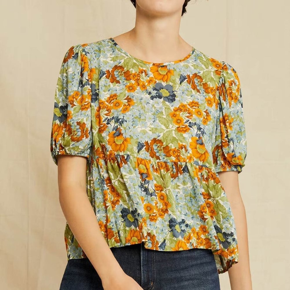 Amour Vert Sydney Ecovero Blouse in Veranda Floral, XS